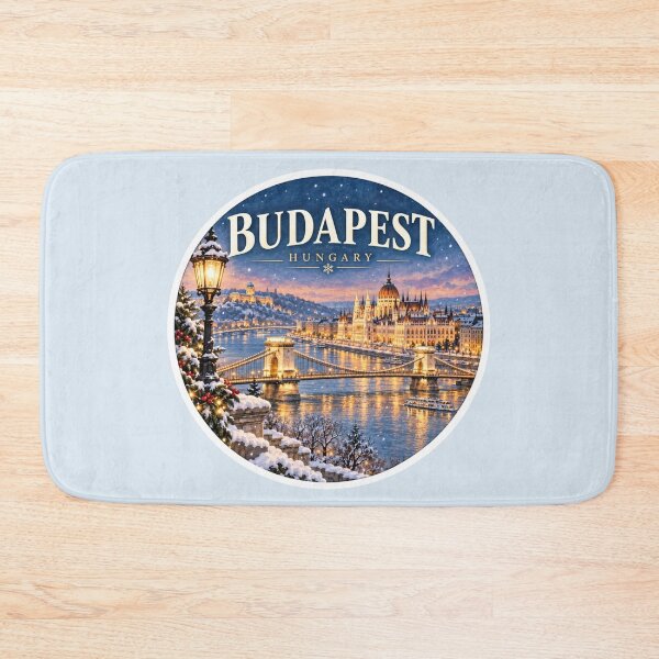Item preview, Budapest Hungary Winter Cityscape Travel Art designed and sold by GusiaTreasures.