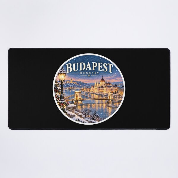 Item preview, Budapest Hungary Winter Cityscape Travel Art designed and sold by GusiaTreasures.
