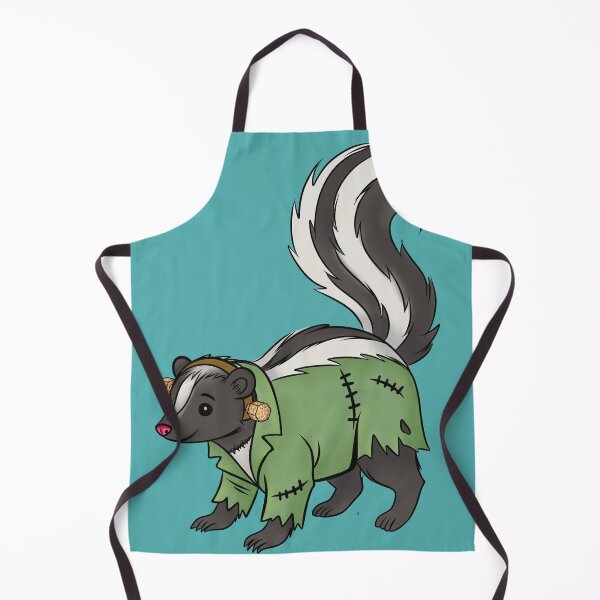 Item preview, Skunk in Frankenstein Costume Sticker, Texas Wildlife Halloween Art designed and sold by Ink & Kind Studio.