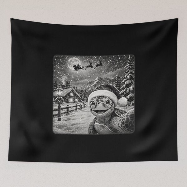 Item preview, Turtle Xmas Moon Night Starry Santa Sleigh Turtle Christmas designed and sold by GenioFin.