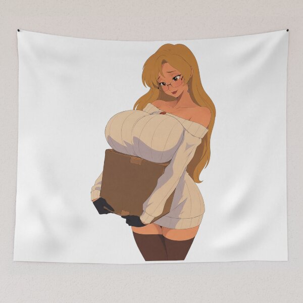 Item preview, Curvy Anime Girl Sweater and Glasses - Retro 90s Style designed and sold by  Hollow Moon Studios..