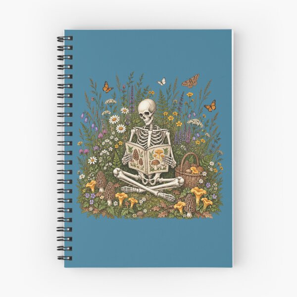 Item preview, Skeleton Reader for Mushroom Foragers designed and sold by POD DYNASTY | Original Print On Demand T-Shirt Graphics.