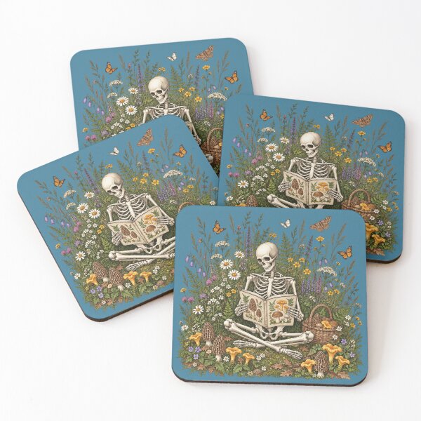 Item preview, Skeleton Reader for Mushroom Foragers designed and sold by POD DYNASTY | Original Print On Demand T-Shirt Graphics.