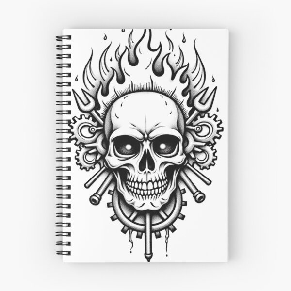 Item preview, Welder Skull Mandala Tattoo Flash designed and sold by Qubivibe.