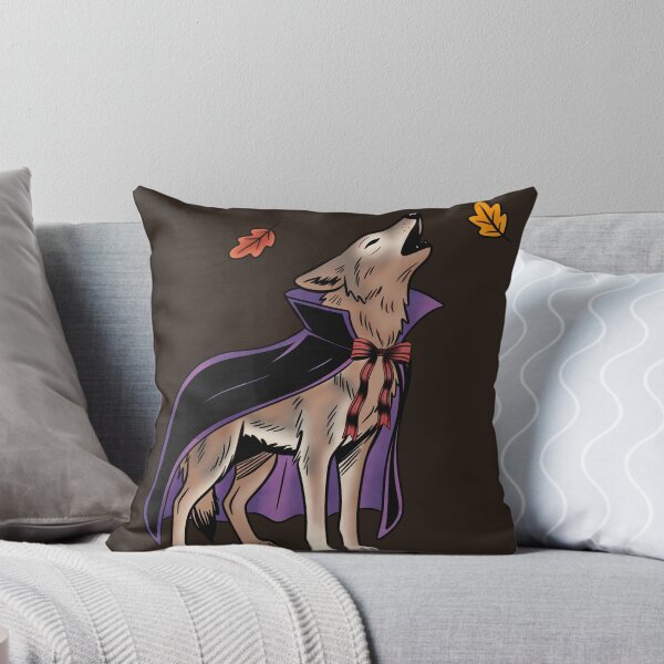 Item preview, Howling Coyote in Vampire Cape Sticker, Texas Wildlife Halloween Art designed and sold by Ink & Kind Studio.