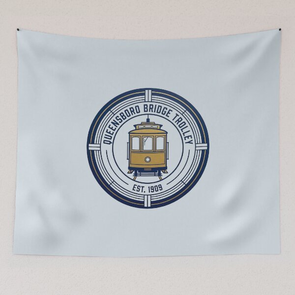 Item preview, Queensboro Bridge Trolley 1909 Vintage Gold NYC Crest Graphic designed and sold by KiwiRider.