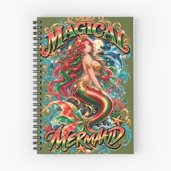 Item preview, Magical Mermaid Queen with Crown and Dolphin Ocean Fantasy Art designed and sold by digitalbob60.