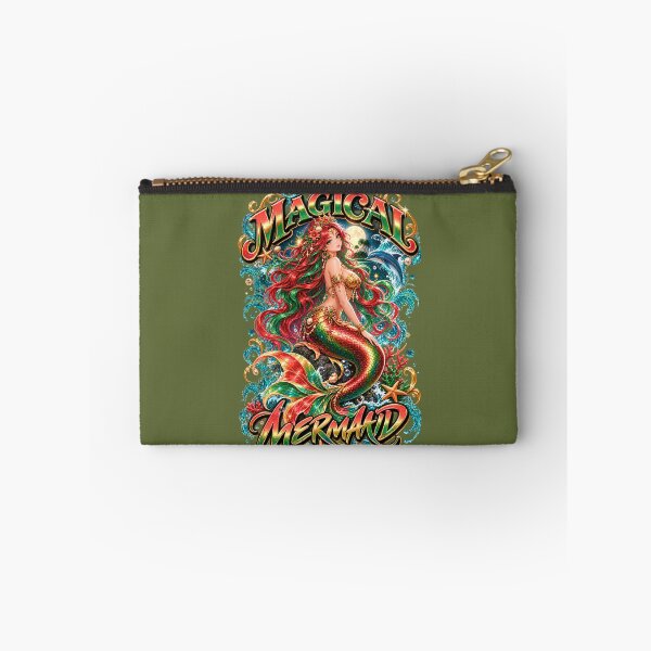 Item preview, Magical Mermaid Queen with Crown and Dolphin Ocean Fantasy Art designed and sold by digitalbob60.