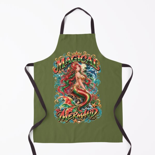 Item preview, Magical Mermaid Queen with Crown and Dolphin Ocean Fantasy Art designed and sold by digitalbob60.