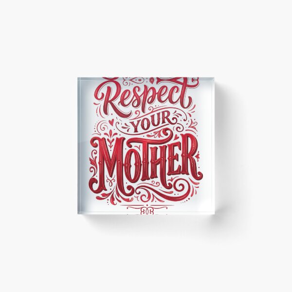 Item preview, Respect Your Mother - Vintage Red Typography & Floral Swirls designed and sold by Xeneros.