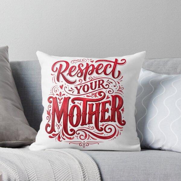 Item preview, Respect Your Mother - Vintage Red Typography & Floral Swirls designed and sold by Xeneros.
