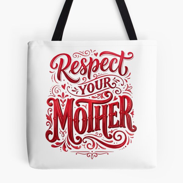 Item preview, Respect Your Mother - Vintage Red Typography & Floral Swirls designed and sold by Xeneros.