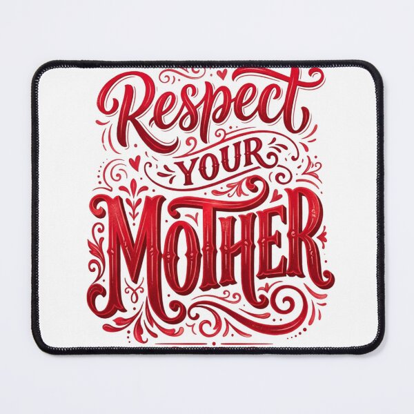 Item preview, Respect Your Mother - Vintage Red Typography & Floral Swirls designed and sold by Xeneros.