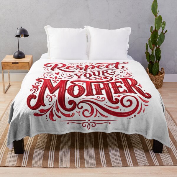 Item preview, Respect Your Mother - Vintage Red Typography & Floral Swirls designed and sold by Xeneros.