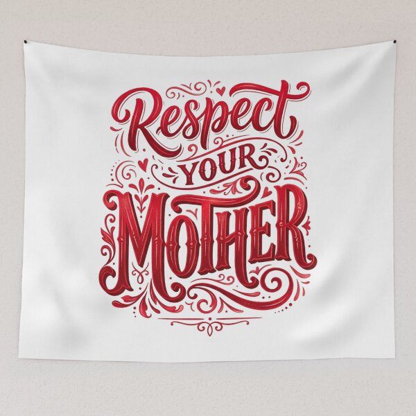 Item preview, Respect Your Mother - Vintage Red Typography & Floral Swirls designed and sold by Xeneros.