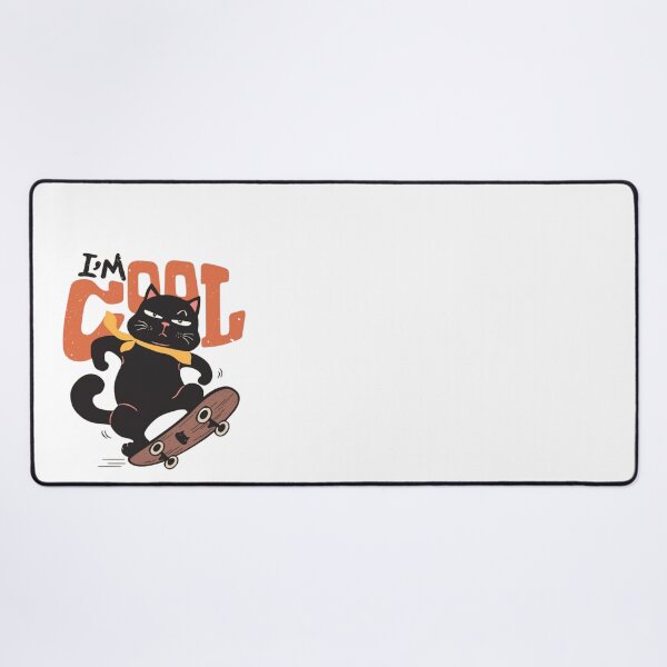 Item preview, Grumpy Black Cat Skateboarding – Funny Cat Skater Retro Design designed and sold by anemiche.