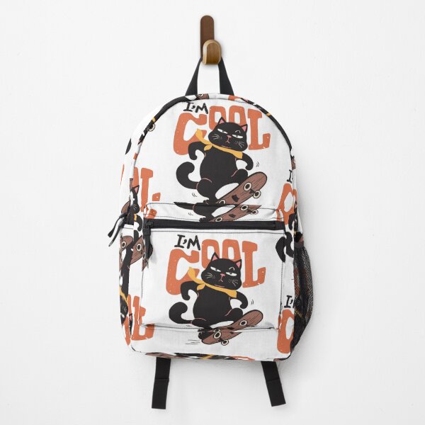 Item preview, Grumpy Black Cat Skateboarding – Funny Cat Skater Retro Design designed and sold by anemiche.