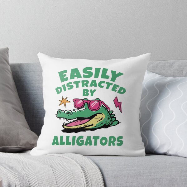 Item preview, Easily Distracted By Alligators - 90s Retro Gator Head designed and sold by Dmetalx Art Apparel.