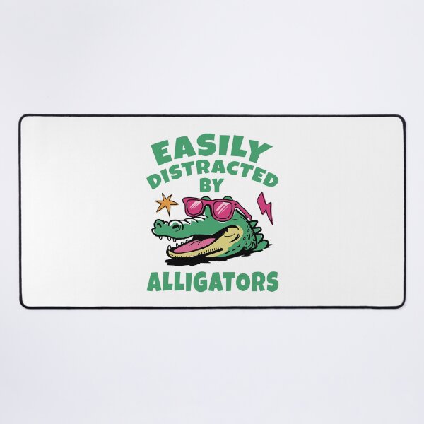Item preview, Easily Distracted By Alligators - 90s Retro Gator Head designed and sold by Dmetalx Art Apparel.