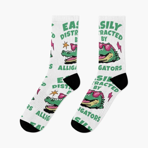 Item preview, Easily Distracted By Alligators - 90s Retro Gator Head designed and sold by Dmetalx Art Apparel.