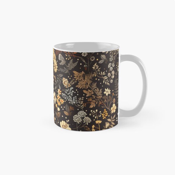 Item preview, Moody Dark Academia Botanical Pattern Vintage Autumn Wildflowers designed and sold by scicilysimonee.