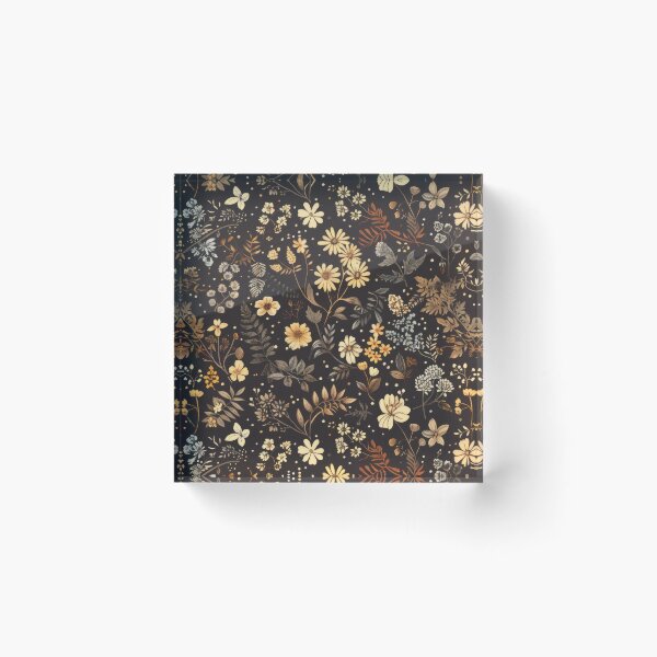 Item preview, Moody Dark Academia Botanical Pattern Vintage Autumn Wildflowers designed and sold by scicilysimonee.