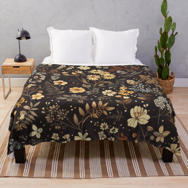 Item preview, Moody Dark Academia Botanical Pattern Vintage Autumn Wildflowers designed and sold by scicilysimonee.