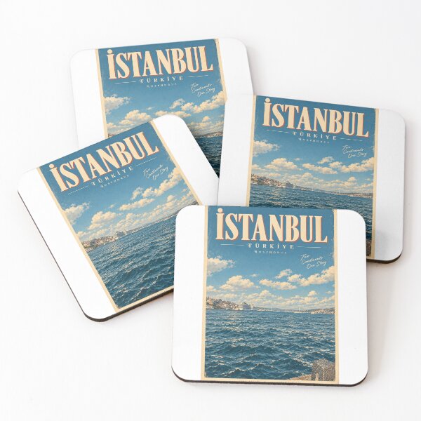 Item preview, Istanbul Vintage Travel Poster | Bosphorus Bridge & Sea View Wall Art designed and sold by Mooncha36.