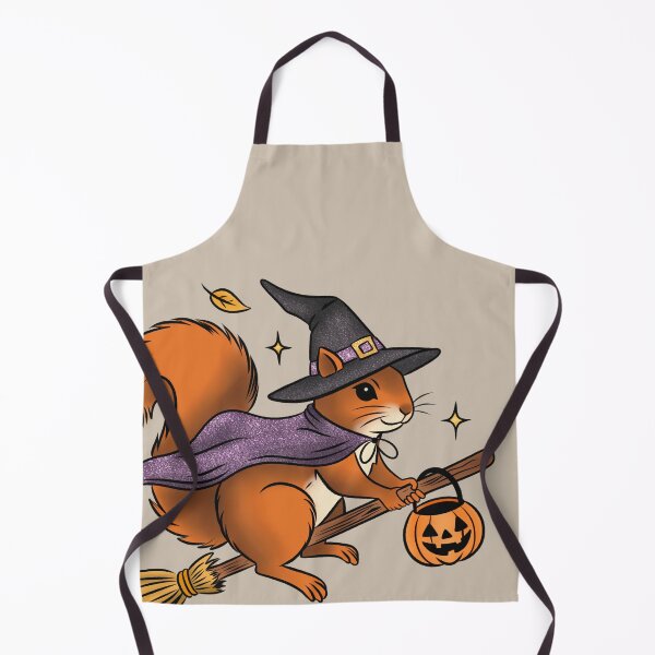 Item preview, Squirrel Witch on Broomstick Sticker, Texas Wildlife Halloween Art designed and sold by Ink & Kind Studio.