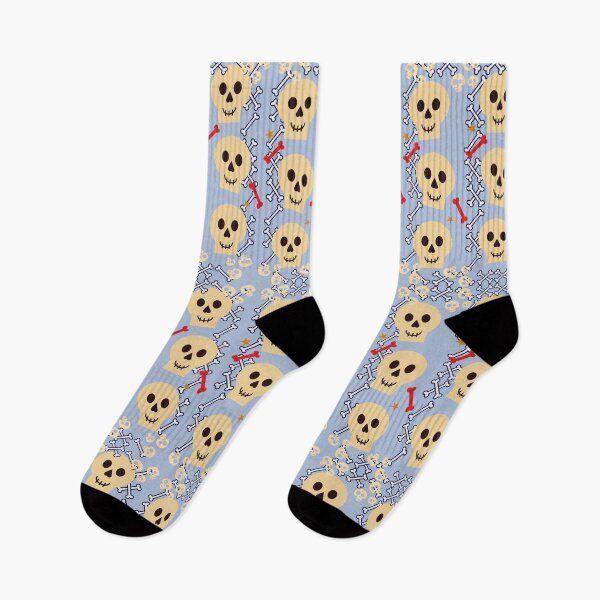 Item preview, Cute Halloween Skulls and Bones Teal Pattern designed and sold by MTNADJE.