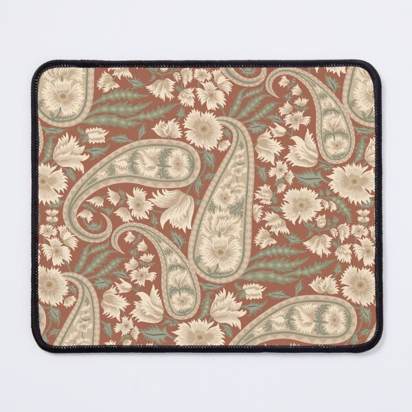 Item preview, Terracotta Floral Paisley Pattern Vintage Boho Botanical Fabric Large designed and sold by DropRomance.