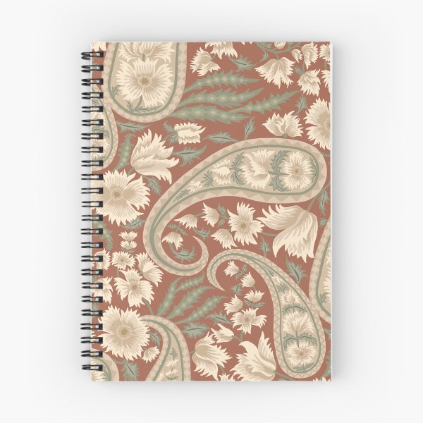 Item preview, Terracotta Floral Paisley Pattern Vintage Boho Botanical Fabric Large designed and sold by DropRomance.