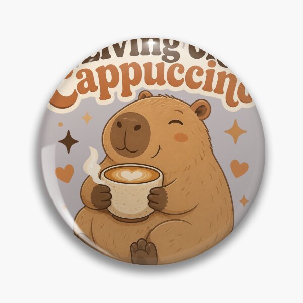 Item preview, Living on Cappuccino Cute Capybara Coffee Lover designed and sold by Créative touche .