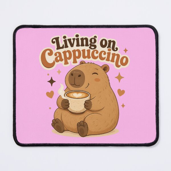 Item preview, Living on Cappuccino Cute Capybara Coffee Lover designed and sold by Créative touche .