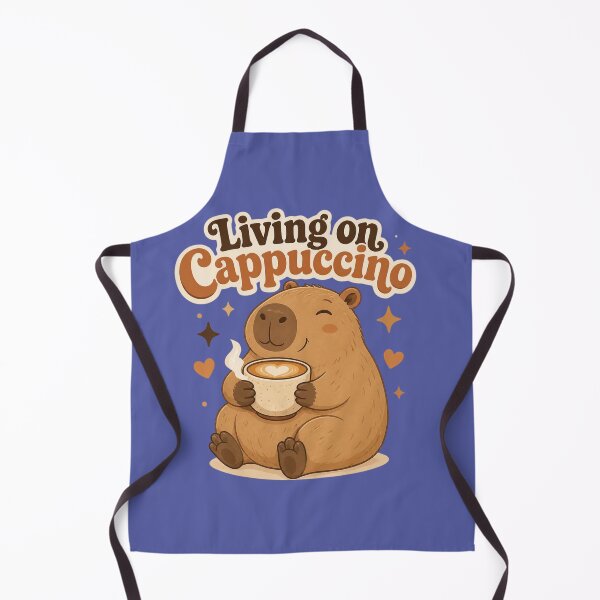 Item preview, Living on Cappuccino Cute Capybara Coffee Lover designed and sold by Créative touche .