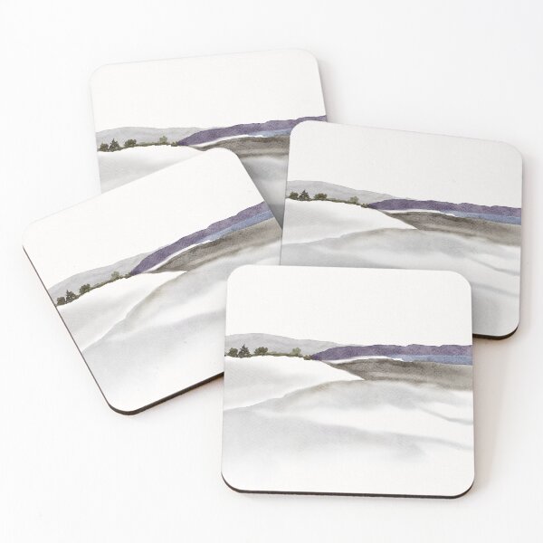Item preview, Grey and purple mountains watercolour  designed and sold by moteemade.