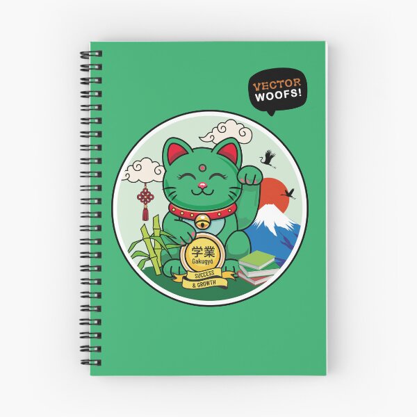 Item preview, Green Maneki Neko with Closed Eyes – Success designed and sold by Vector Woofs.