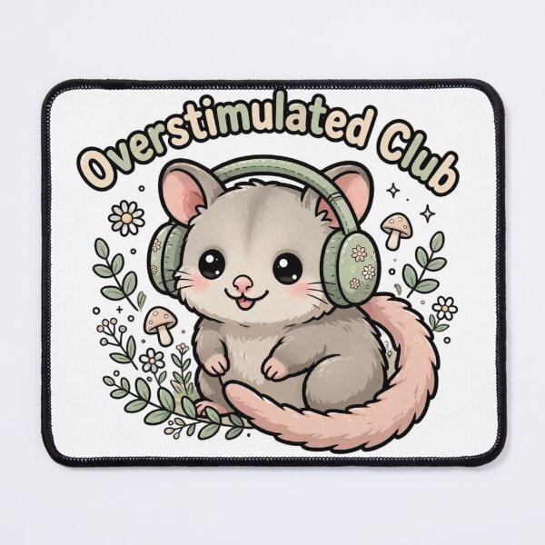 Item preview, Overstimulated Club - Cute Opossum designed and sold by DkSpirit.