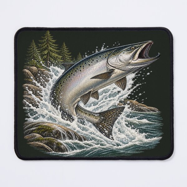 Item preview, Chinook Salmon Vintage Fishing Illustration – King Salmon Outdoor Artwork designed and sold by Northbound Trail.