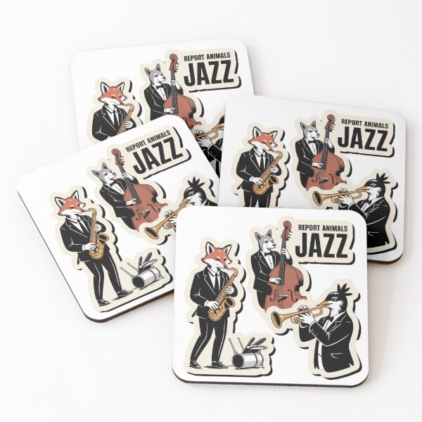 Item preview, Report Animals Jazz – Saxophone Fox Band Sticker designed and sold by Imaginarium of Chaos falcon88 .
