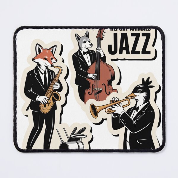 Item preview, Report Animals Jazz – Saxophone Fox Band Sticker designed and sold by Imaginarium of Chaos falcon88 .