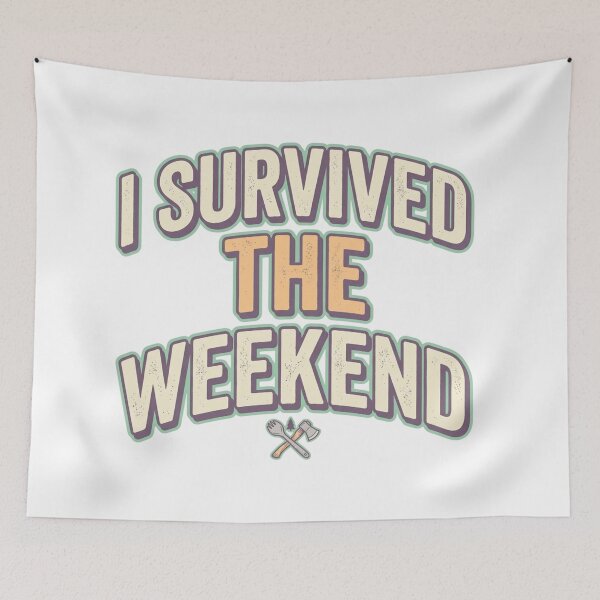 Item preview, Funny I Survived The Weekend Retro Camping Outdoor Slogan  designed and sold by mood-draftsman.