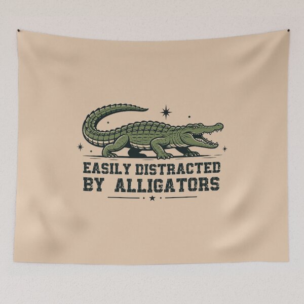 Item preview, Easily Distracted By Alligators - Vintage Retro Gator designed and sold by Dmetalx Art Apparel.