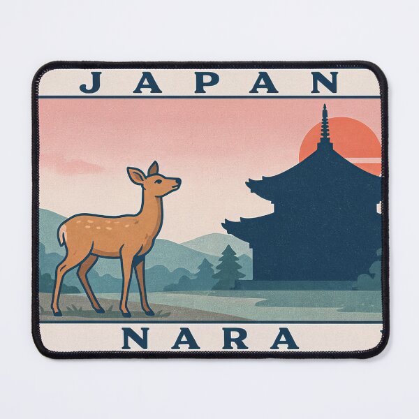 Item preview, Vintage Nara Japan Postage Stamp Deer Temple Vector designed and sold by Shutter-Dragon.