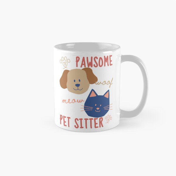 Item preview, Pawsome Pet Sitter, Cat dog Nanny, Woof, Meow, Paw Print, Gift for Pet Sitter, Love Cats Dogs Animals designed and sold by Forevermore.