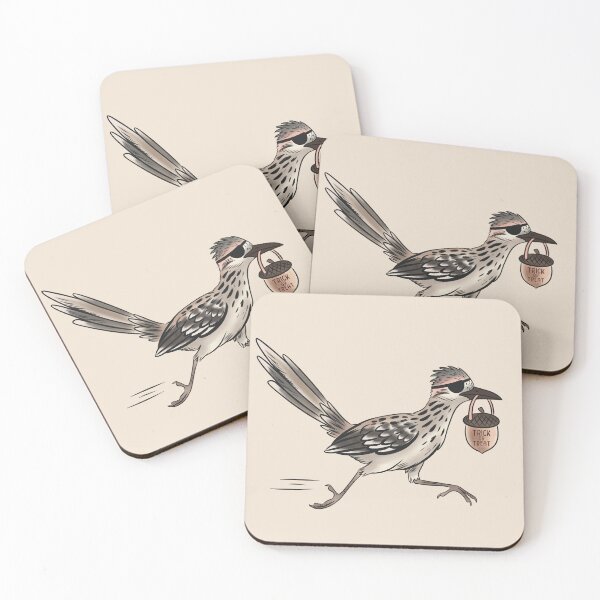 Item preview, Roadrunner Trick-or-Treating Sticker, Texas Wildlife Halloween Art designed and sold by Ink & Kind Studio.