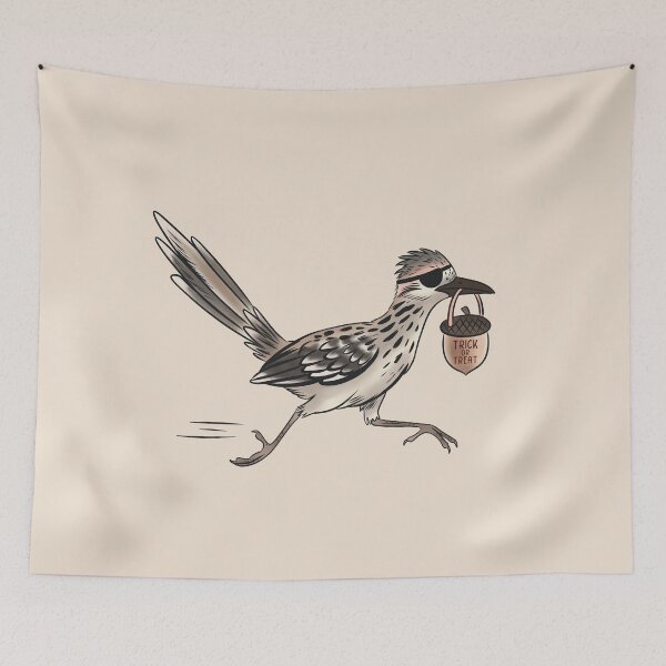 Item preview, Roadrunner Trick-or-Treating Sticker, Texas Wildlife Halloween Art designed and sold by Ink & Kind Studio.