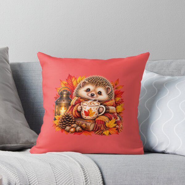 Item preview, Cozy Autumn Hedgehog Coffee – Fall Leaves & Hygge designed and sold by Tianjie-Yishu.