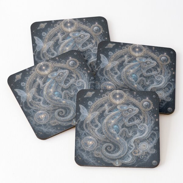 Item preview, Space chameleon in silver stardust threads designed and sold by KunstGeist.