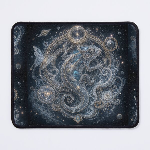 Item preview, Space chameleon in silver stardust threads designed and sold by KunstGeist.